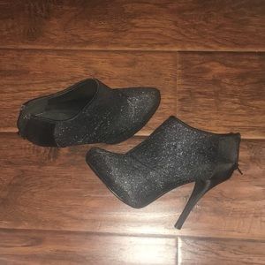 Maurice’s Black Lace High Heel Booties